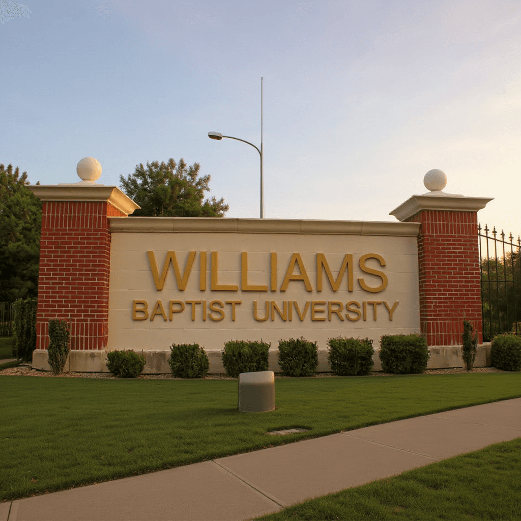 Williams Baptist College campus banner