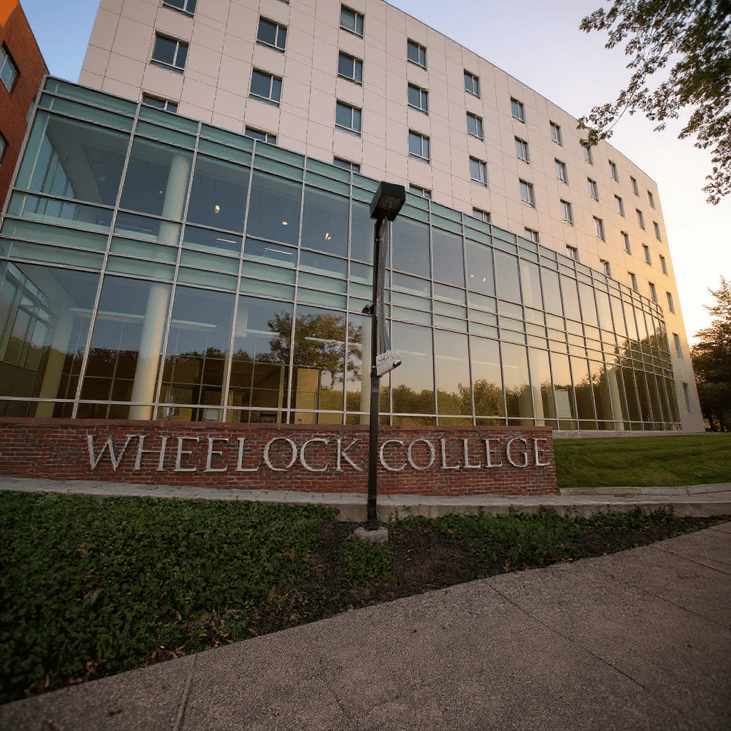 Wheelock College campus banner