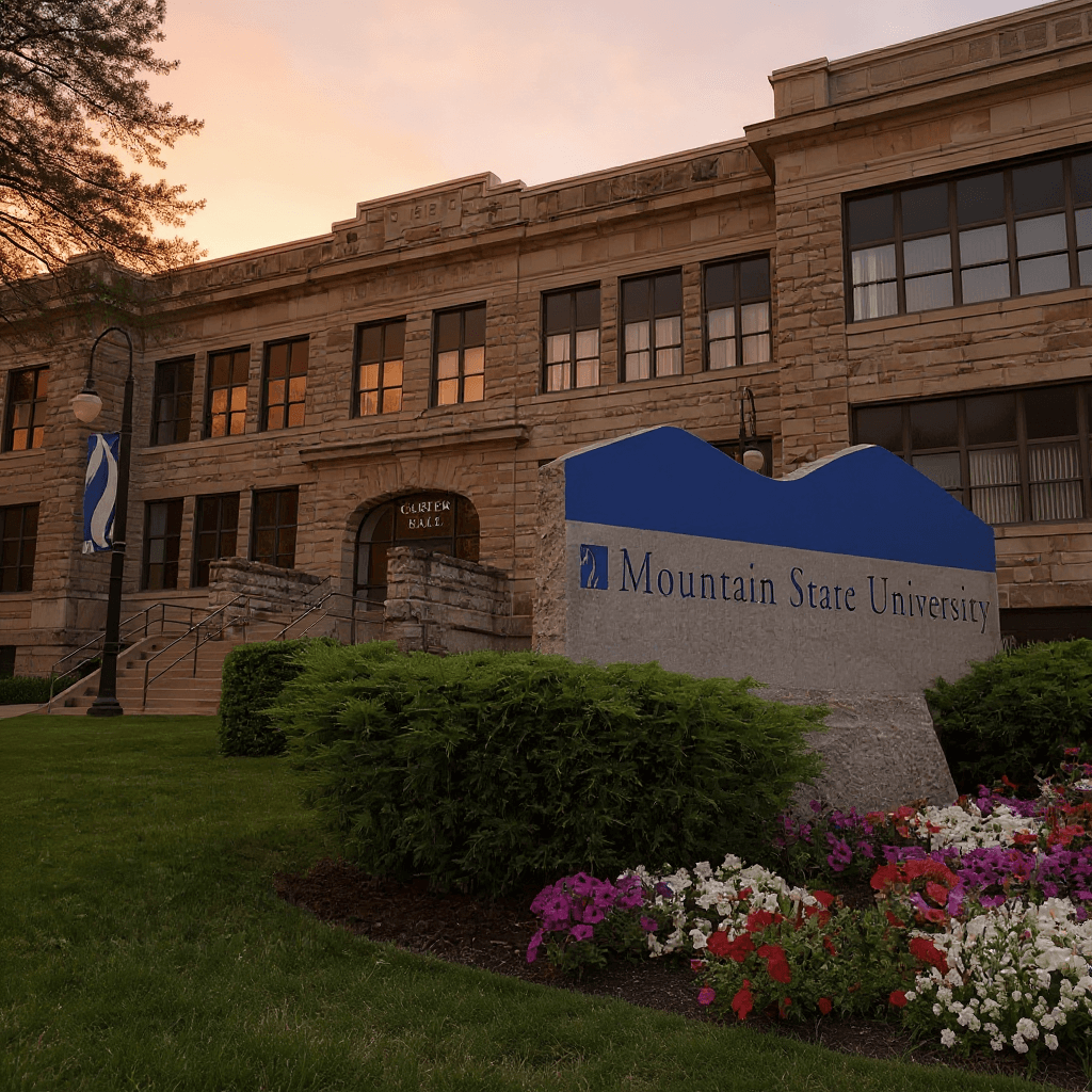 Mountain State University campus banner