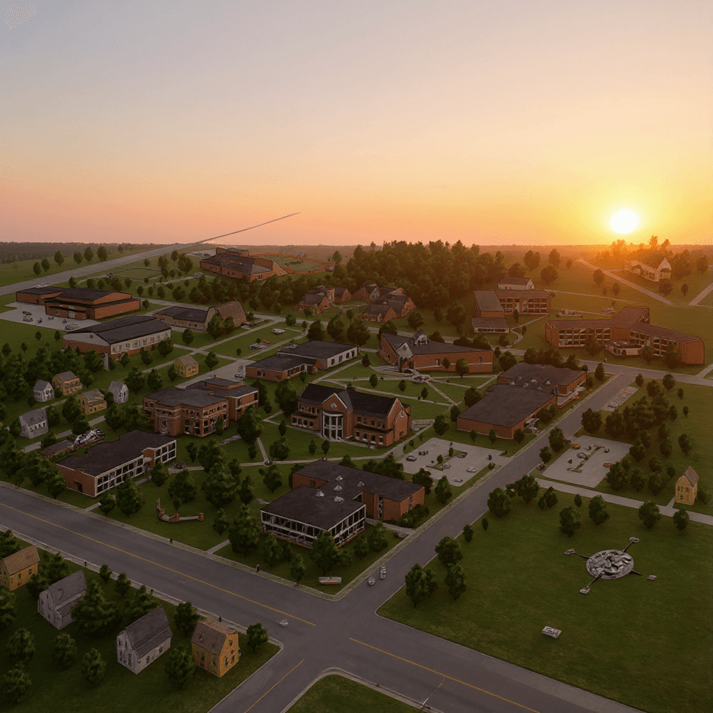 The Defiance College campus banner